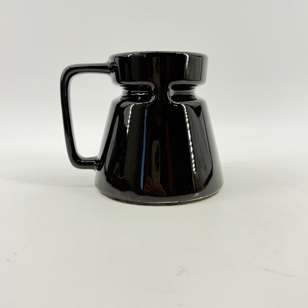 Vintage Hotjo Highwave 93030 Black Ceramic No Spill Travel Coffee Mug Twist Lid